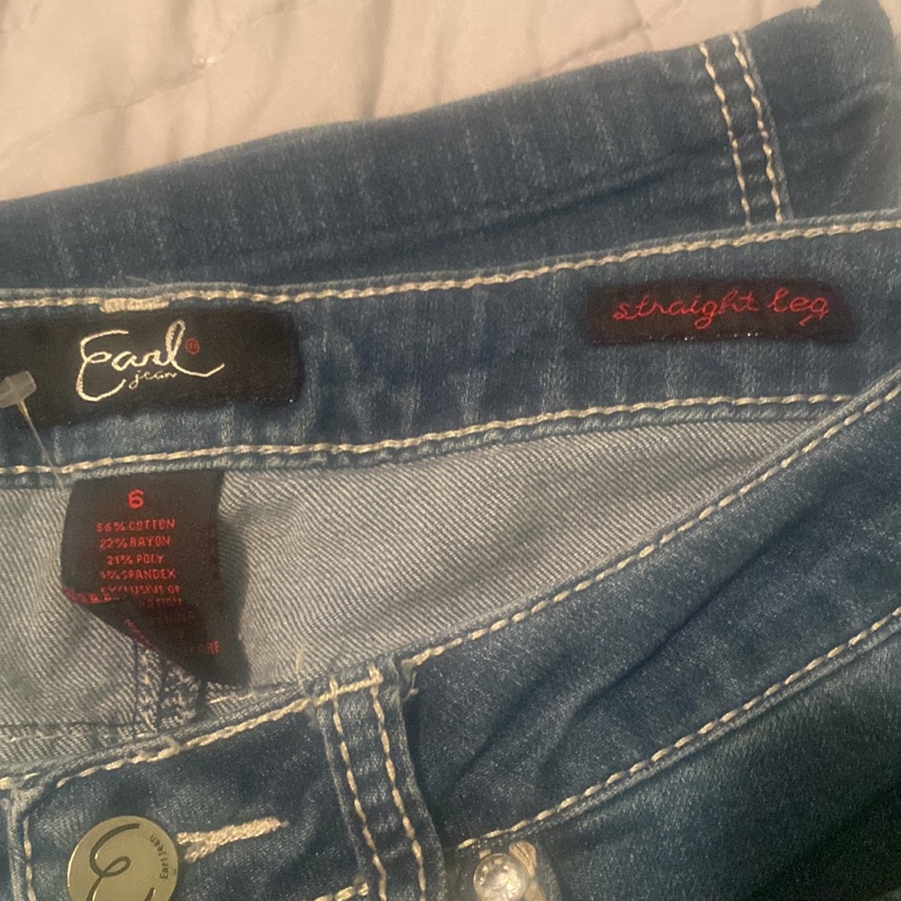 Earl sparkly straight leg jeans in excellent preloved condition - Picture 3 of 3